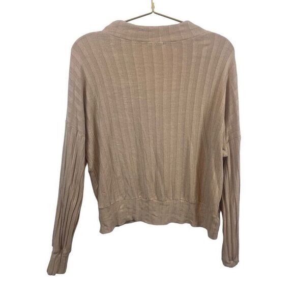 LNA Tan Cream Pullover Ribbed Sweater Size XS Viscose Spandex Slight Wear - Picture 2 of 8